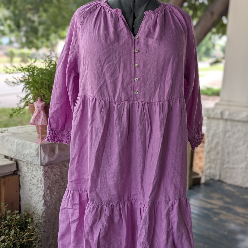 J. Jill Lavender Long Sleeve Dress